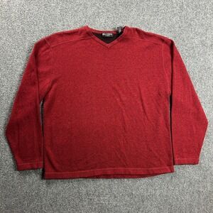 Brandini Sweater‎ Mens Extra Large Red V-Neck Casual Acrylic Blend Adults